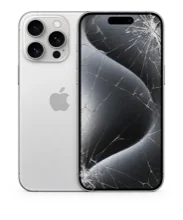 iPhone with a cracked screen